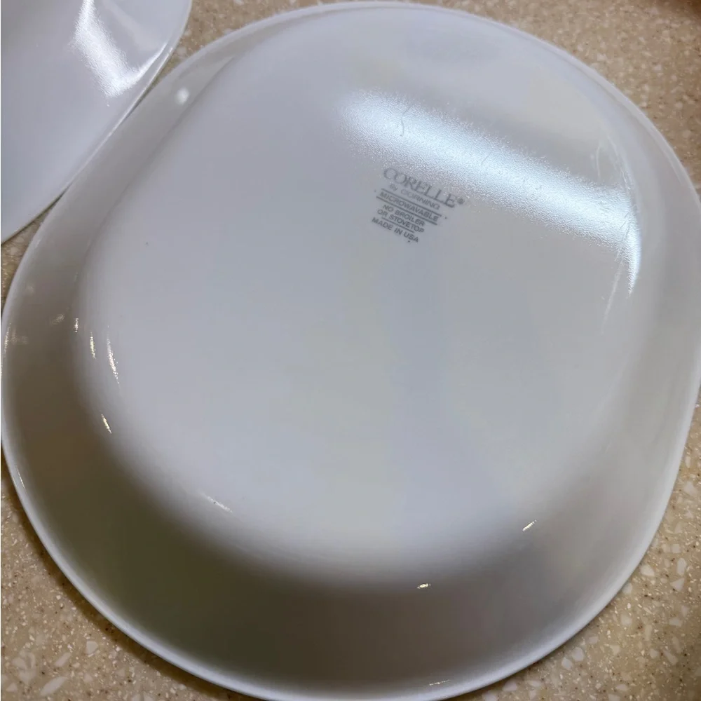Corelle White Dinnerware Set Elegant Dining Platters Set of 2 Oval Classic White